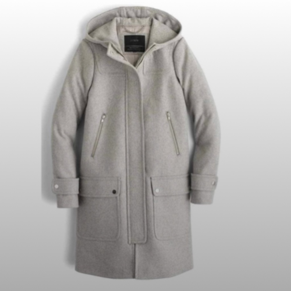 J.Crew Women's Wool Melton Duffle Coat in Heather Dove (Worn Twice), Size 6